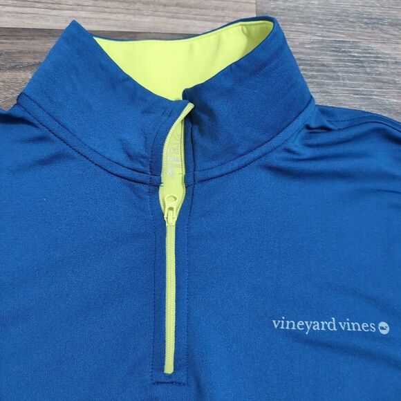 Men's Small Vineyard Vines 1/4 Zip Blue Performance Pullover Jacket 20O‎ - Picture 1 of 6